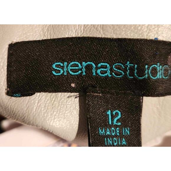 Sienastudio Blue Mint Green 100% Fitted Leather Jacket Coat Zip Front Size 12 - Picture 7 of 7